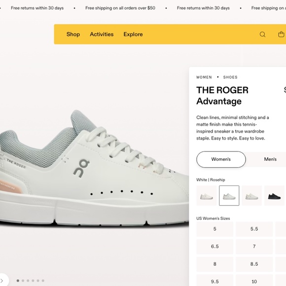 ON® —“The ROGER Advantage": Tennis Shoes / W-9.5 - Picture 16 of 16